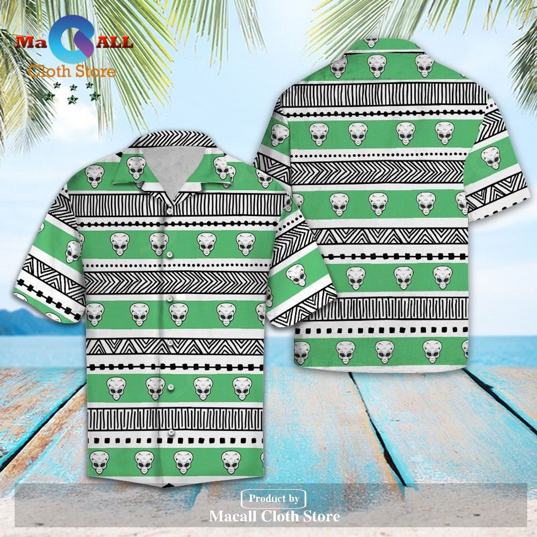 Alien Hawaiian Shirt Alien Pattern Green Black White Hawaii Aloha Shir Alien Hawaiian Shirt Alien Pattern Green Black White Hawaii Aloha Shir
