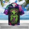 Alien Hawaiian Shirt Green Alien Floral Tropical White Hawaii Aloha Shirt