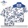 Beer Hawaiian Shirt Budweiser Logo Tropical Palm Trees Pattern Red White