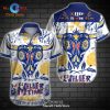 Beer Hawaiian Shirt Miller Lite Beer Palm Leaf Tropical White Hawaii
