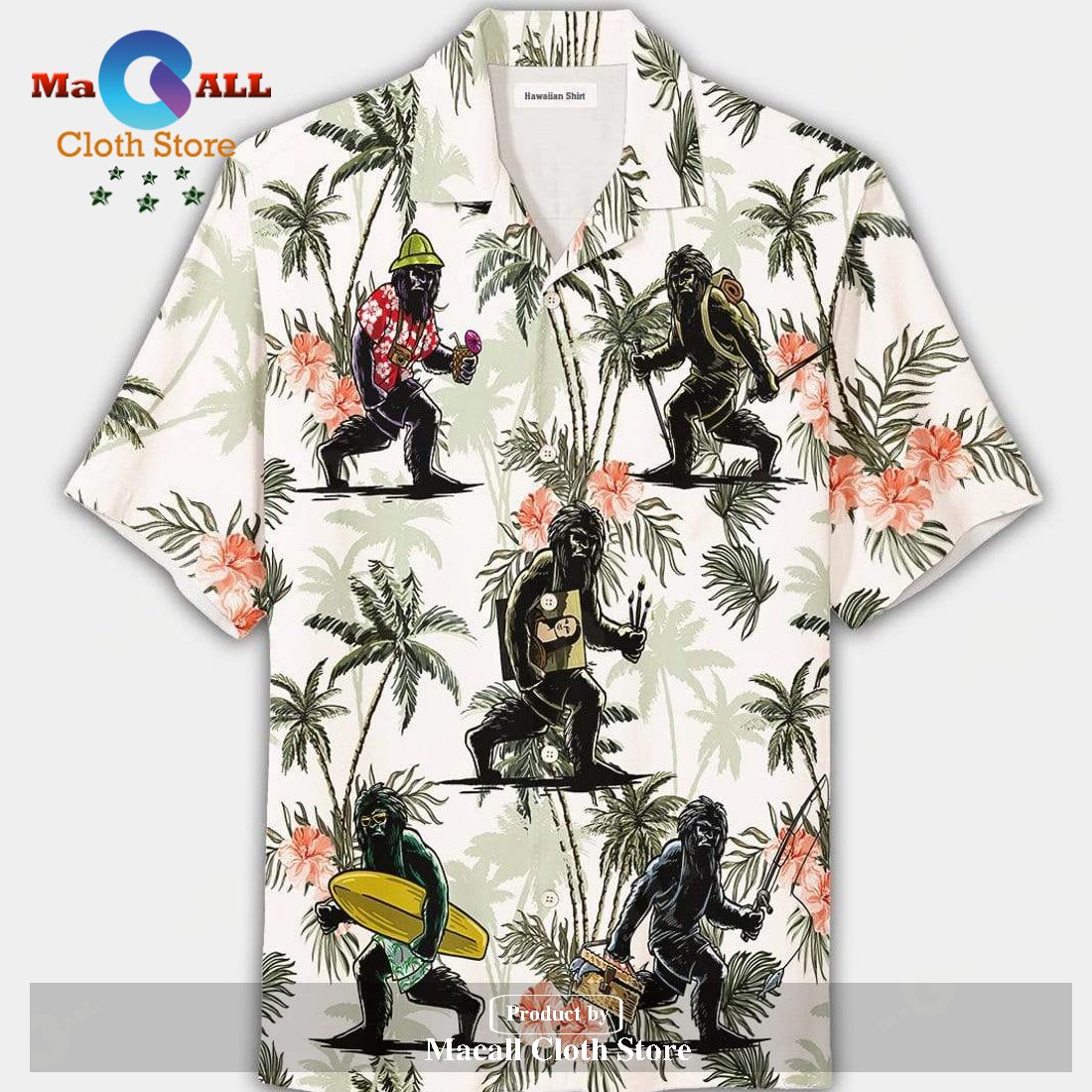 Bigfoot Aloha Shirt Bigfoot On Vacation Hawaiian Shirt Bigfoot Aloha Shirt Bigfoot On Vacation Hawaiian Shirt
