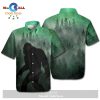 Bigfoot Hawaii Shirt Foot Print Bigfoot Green Blue Hawaiian Shirt