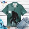 Bigfoot Hawaii Shirt Walking Bigfoot In The Forest Purple Hawaiian