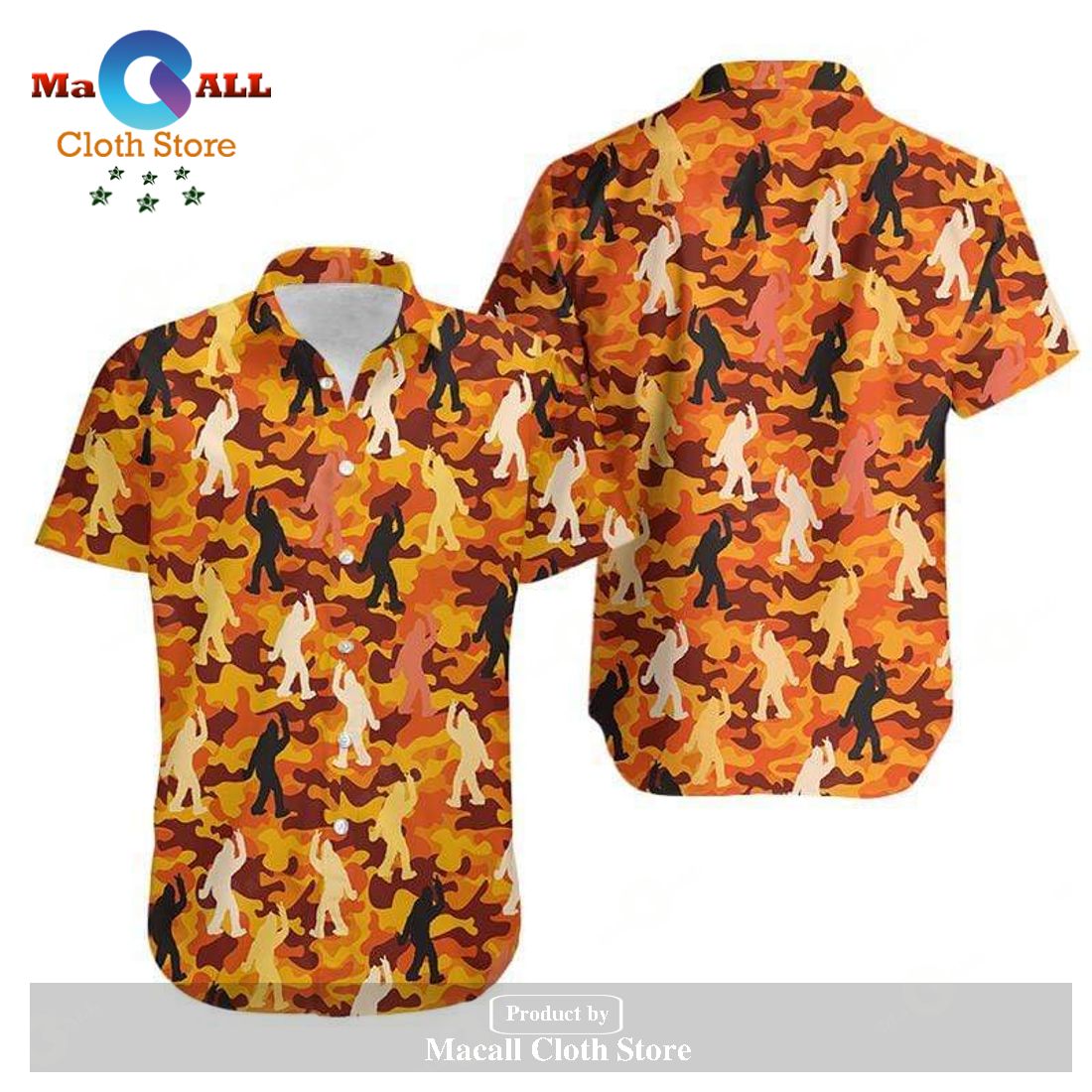 Bigfoot Hawaiian Shirt Bigfoot Peace Sign Orange Camo Hawaii Aloha Hawaiian Shirt Bigfoot Hawaiian Shirt Bigfoot Peace Sign Orange Camo Hawaii Aloha Hawaiian Shirt