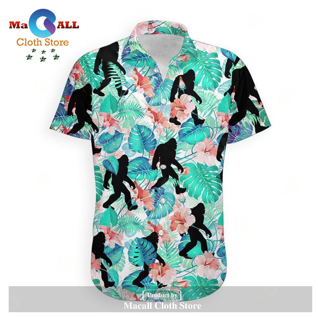 Bigfoot Hawaiian Shirt Hibiscus Tropical Forest Hawaii Shirt Bigfoot Hawaiian Shirt Hibiscus Tropical Forest Hawaii Shirt
