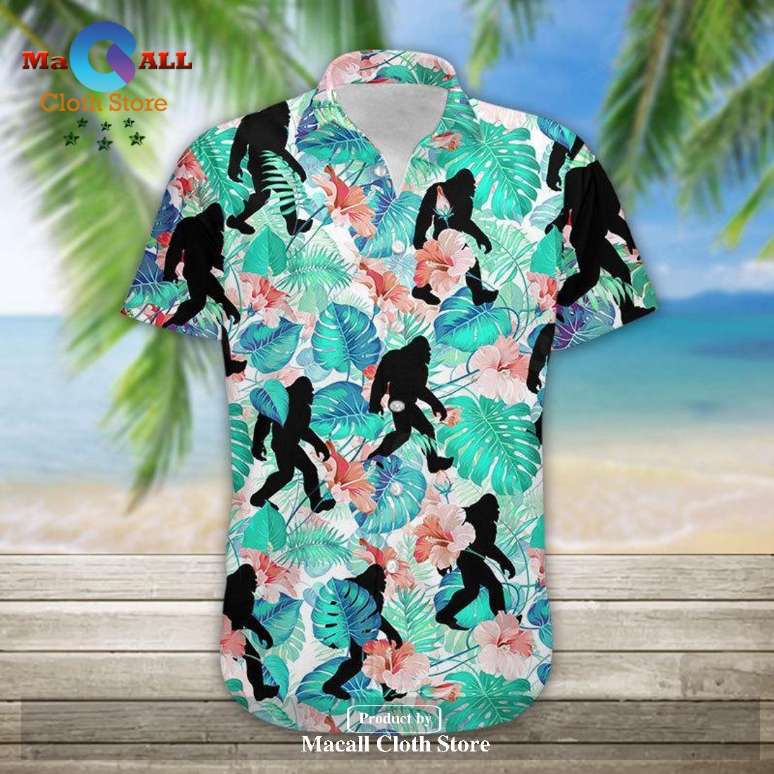 Bigfoot Hawaiian Shirt Hibiscus Tropical Forest Hawaii Shirt Bigfoot Hawaiian Shirt Hibiscus Tropical Forest Hawaii Shirt
