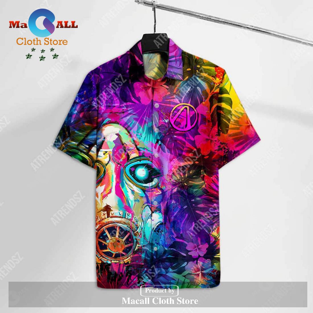 Borderlands Hawaiian Shirt Borderlands Mask Tropical Hawaii Shirt Bord Borderlands Hawaiian Shirt Borderlands Mask Tropical Hawaii Shirt Bord