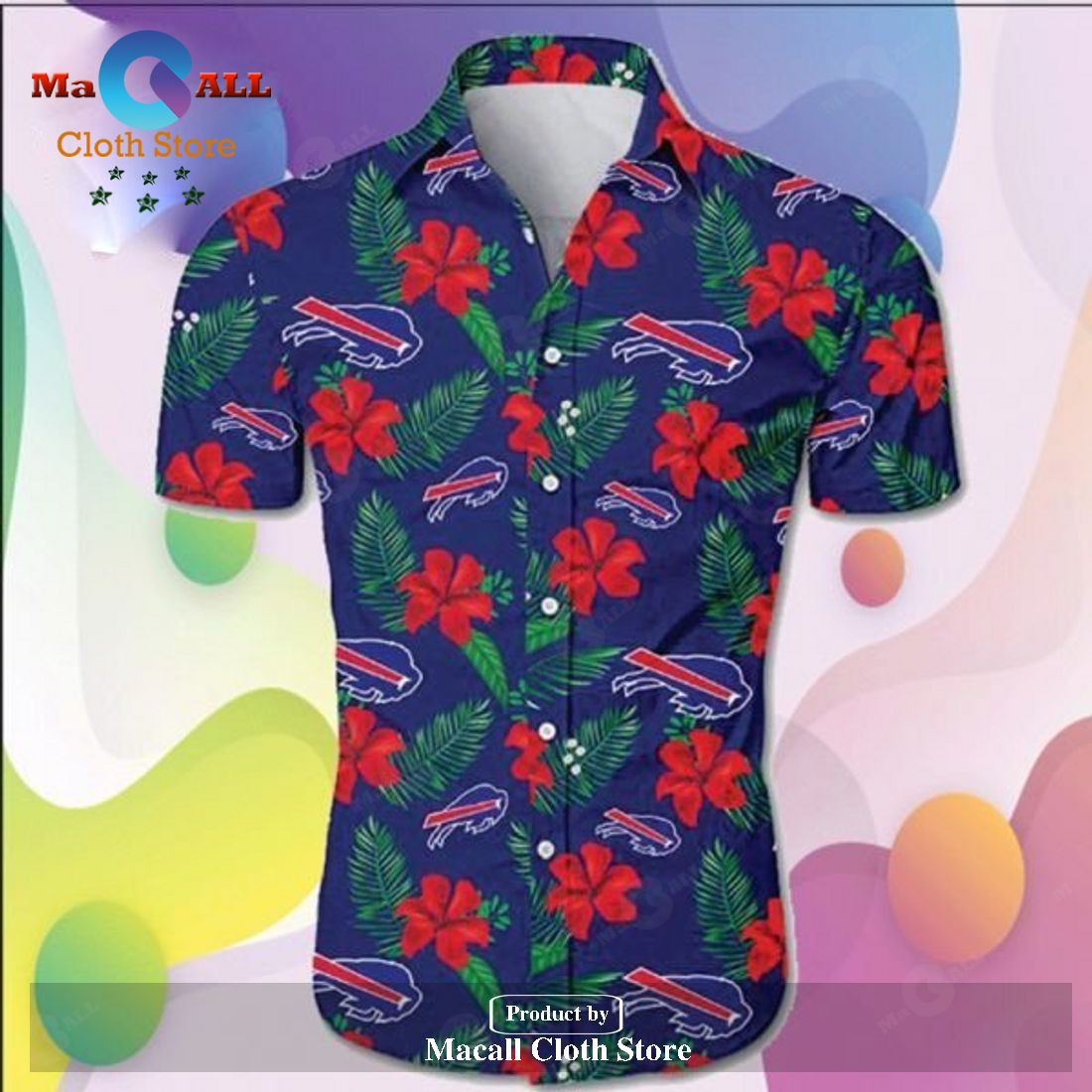 Buffalo Bills Hawaiian Shirt Buffalo Bills Hibiscus Flowers Red Blue Buffalo Bills Hawaiian Shirt Buffalo Bills Hibiscus Flowers Red Blue