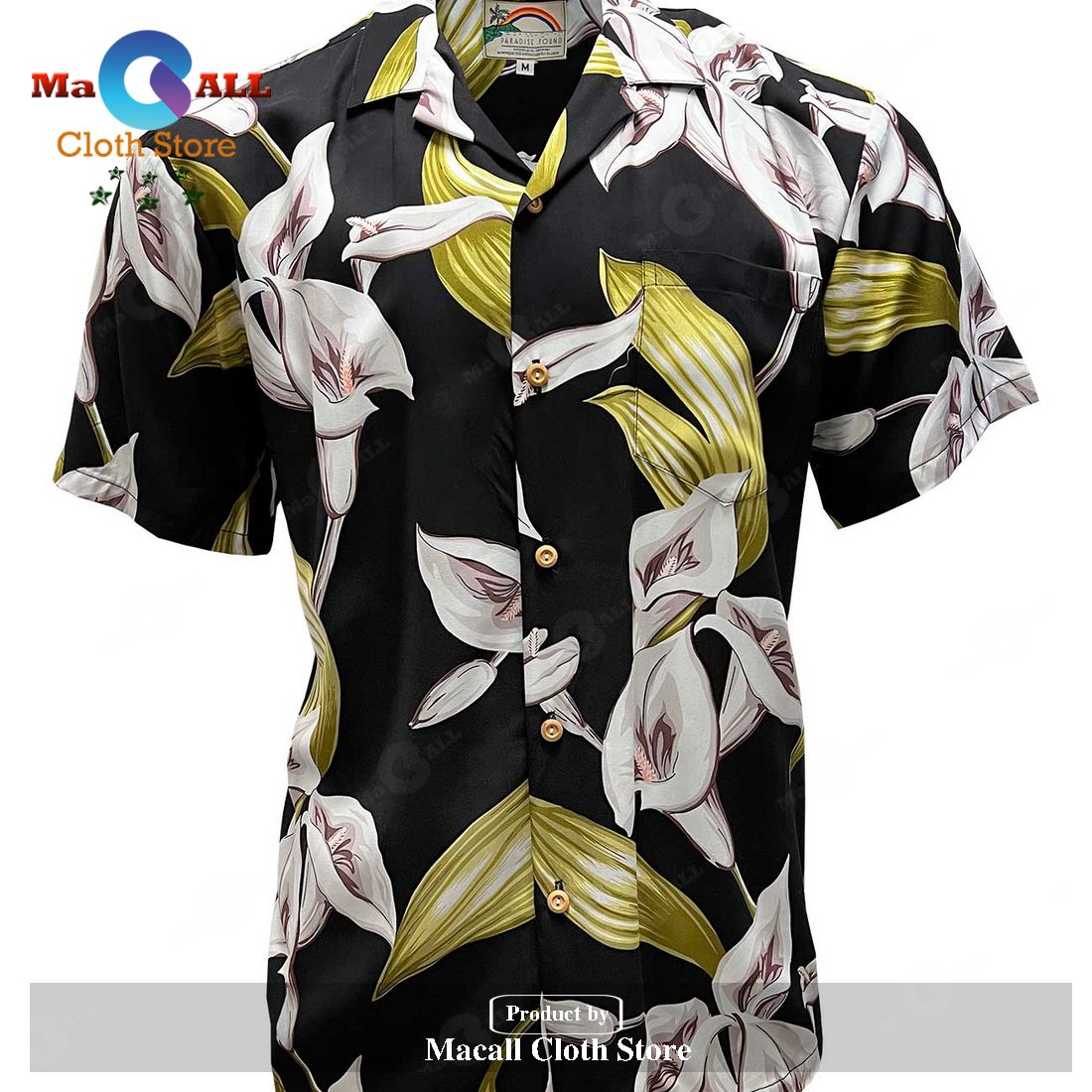 Calla Lily Black Hawaiian Shirt and Shorts Calla Lily Black Hawaiian Shirt and Shorts