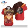 Demon Slayer Hawaii Shirt Rengoku Kyojuro Chibi Red White Hawaiian Shirt