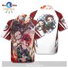 Demon Slayer Hawaiian Shirt Tanjiro Kamado Water Breathing Ocean Blue_