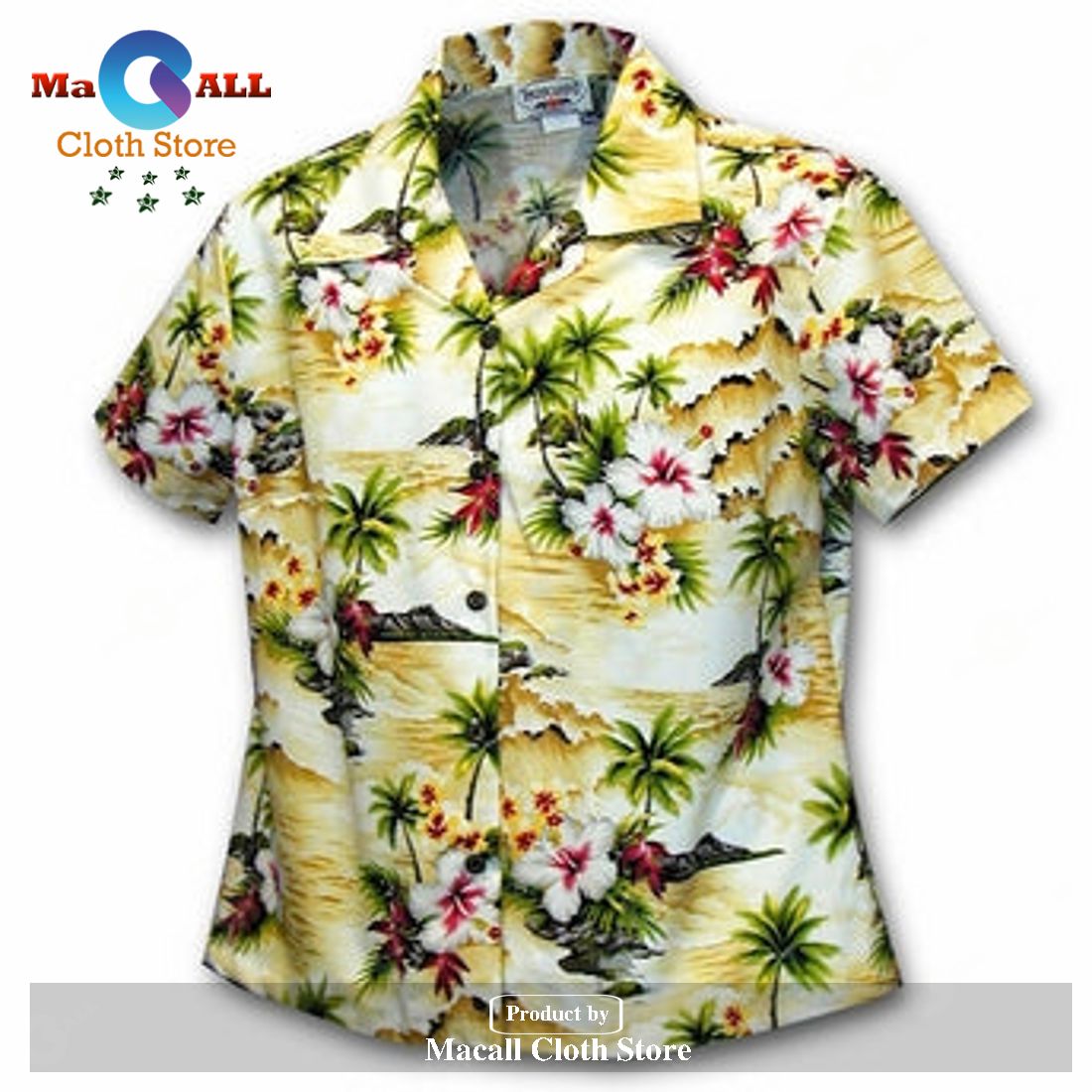 Diamond Head Beach Maize Women’s Fitted Hawaiian Shirt and Shorts