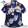 Floral Garden Navy Sleeveless Women’s Hawaiian Shirt and Shorts