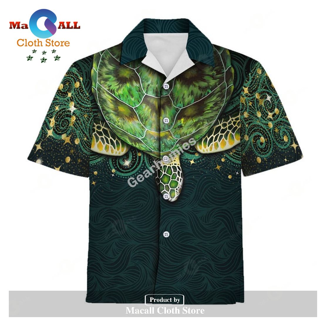 Gearhomies Hawaiian Shirt Green Sea Turtle 3D Apparel Gearhomies Hawaiian Shirt Green Sea Turtle 3D Apparel