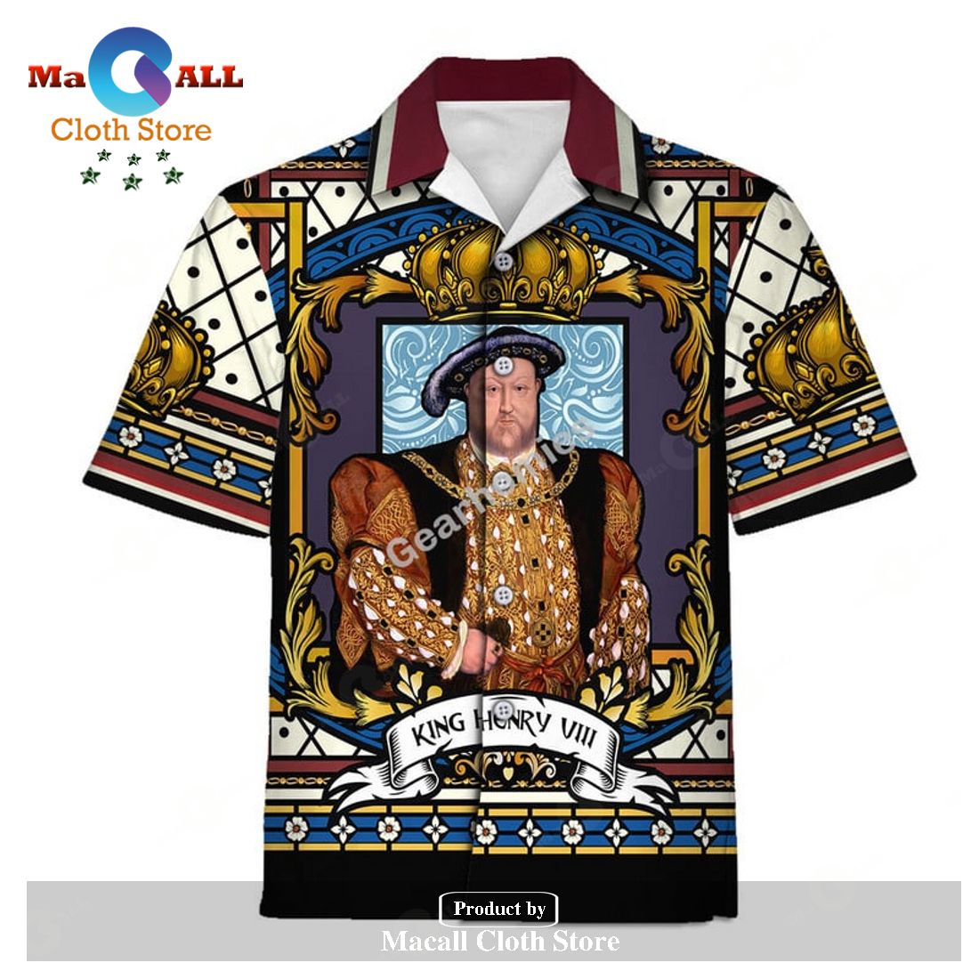 Gearhomies Hawaiian Shirt Herry VIII 3D Apparel