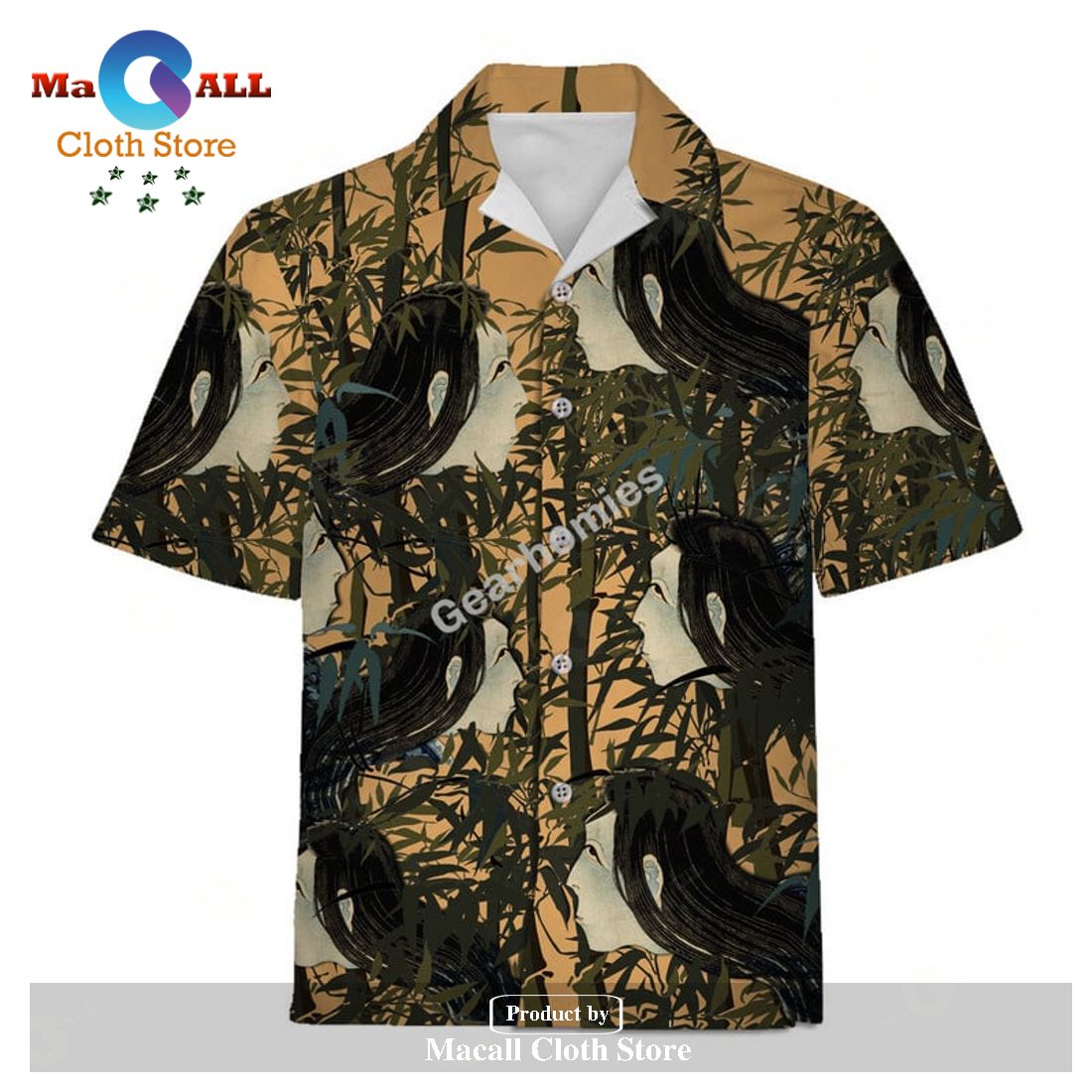 Gearhomies Hawaiian Shirt Katsushika Hokusai The Mansion of the Plates Sara-yashiki 3D Apparel Gearhomies Hawaiian Shirt Katsushika Hokusai The Mansion of the Plates Sara-yashiki 3D Apparel