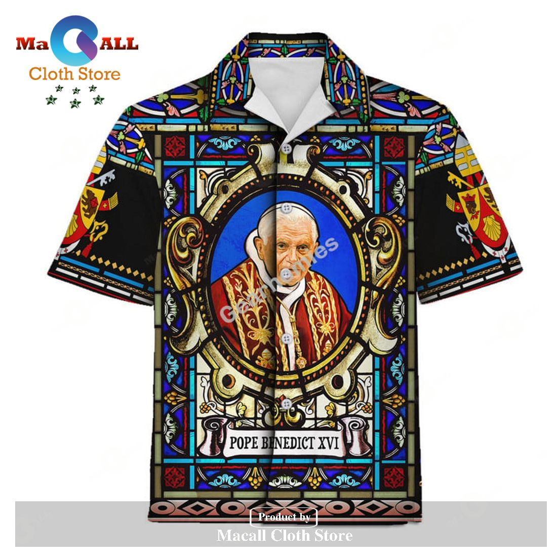 Gearhomies Hawaiian Shirt Pope Benedict XVI 3D Apparel Gearhomies Hawaiian Shirt Pope Benedict XVI 3D Apparel