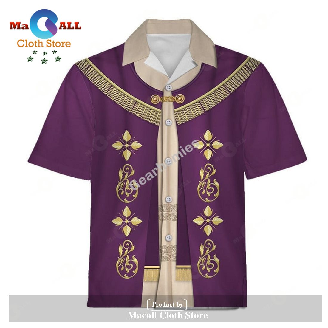 Gearhomies Hawaiian Shirt Purple Liturgical Vestment 3D Apparel Gearhomies Hawaiian Shirt Purple Liturgical Vestment 3D Apparel