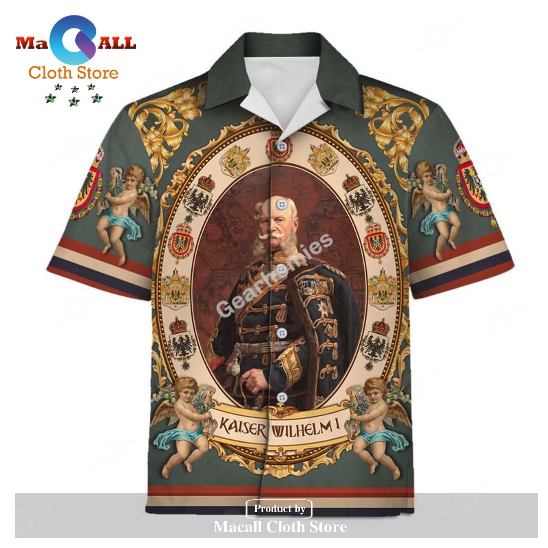 Gearhomies Hawaiian Shirt William I German Emperor 3D Apparel Gearhomies Hawaiian Shirt William I German Emperor 3D Apparel