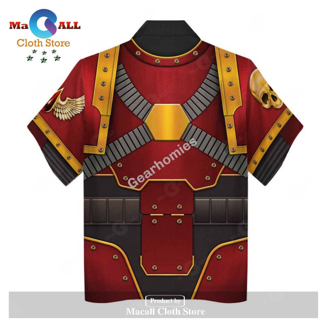 GearHomies Unisex Hawaiian Shirt Blood Angels IX Captain 3D Costumes GearHomies Unisex Hawaiian Shirt Blood Angels IX Captain 3D Costumes