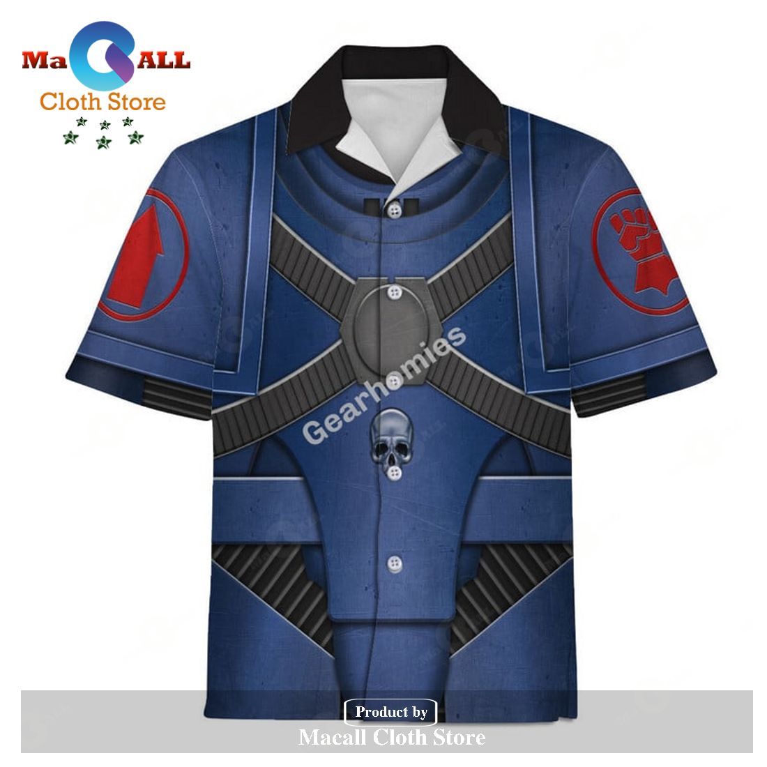 GearHomies Unisex Hawaiian Shirt Crimson Fists Mark IV Maximus Power Armor 3D Costumes GearHomies Unisex Hawaiian Shirt Crimson Fists Mark IV Maximus Power Armor 3D Costumes
