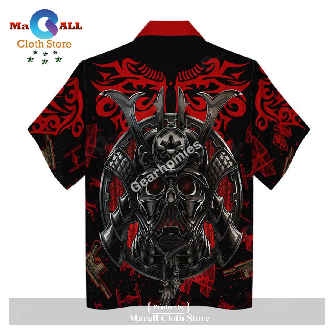 GearHomies Unisex Hawaiian Shirt Darth Vader Samurai 3D Apparel GearHomies Unisex Hawaiian Shirt Darth Vader Samurai 3D Apparel