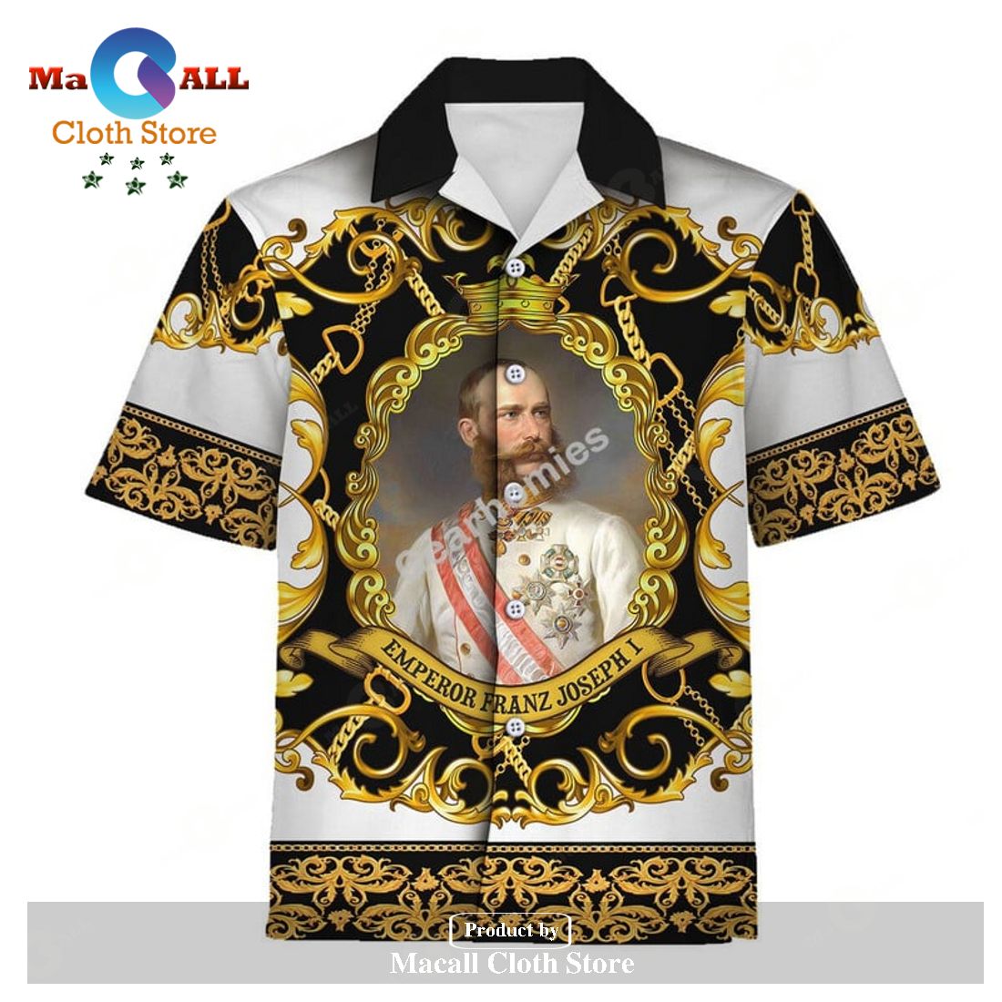 Gearhomies Unisex Hawaiian Shirt Emperor Franz Joseph I Historical 3D Apparel Gearhomies Unisex Hawaiian Shirt Emperor Franz Joseph I Historical 3D Apparel