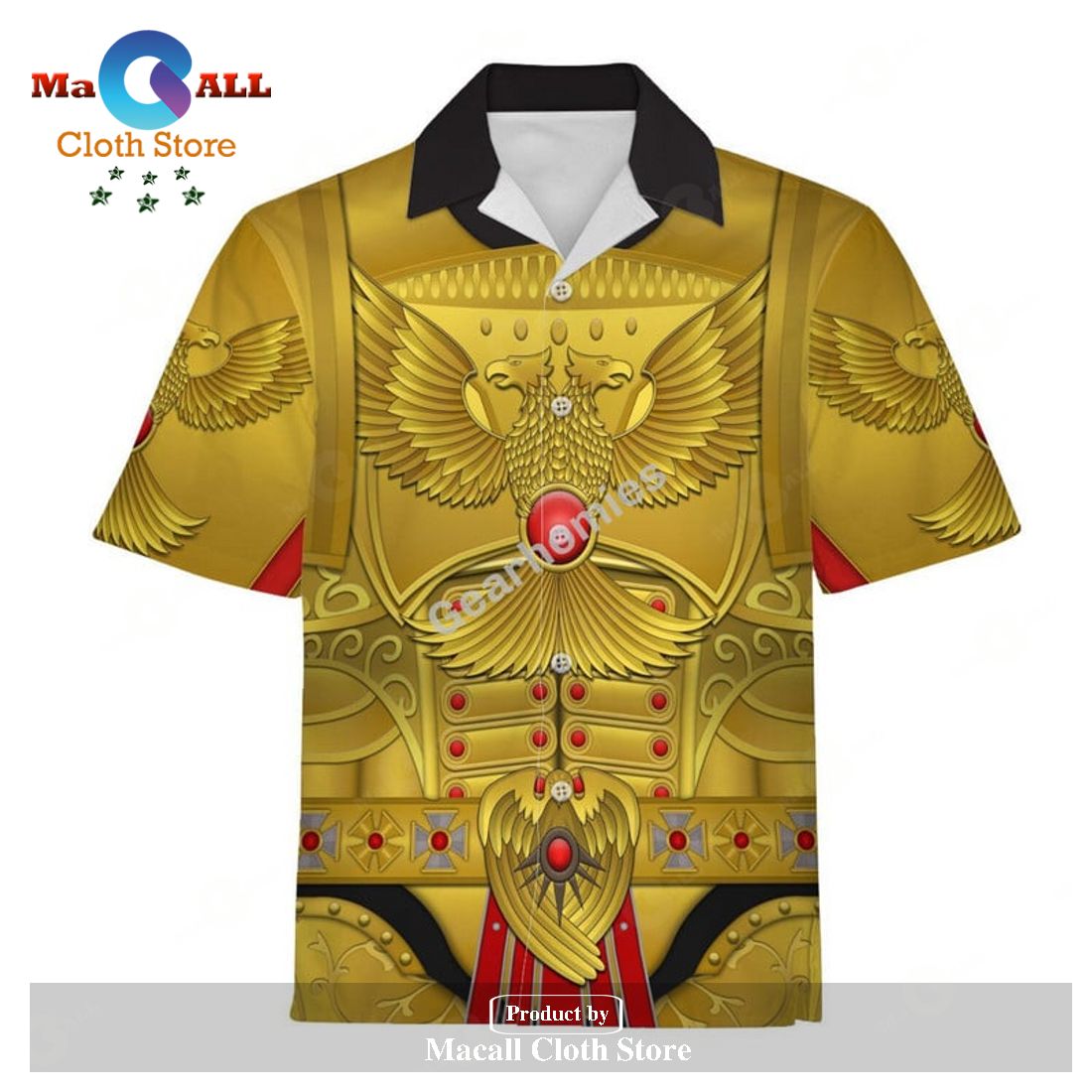 Gearhomies Unisex Hawaiian Shirt Emperor of Mankind 3D Costumes