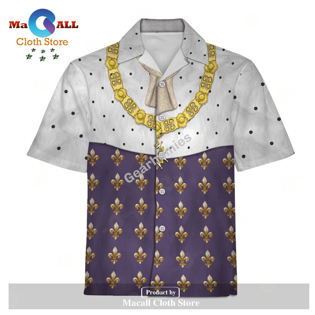 Gearhomies Unisex Hawaiian Shirt Louis XVI of France Historical 3D Apparel Gearhomies Unisex Hawaiian Shirt Louis XVI of France Historical 3D Apparel