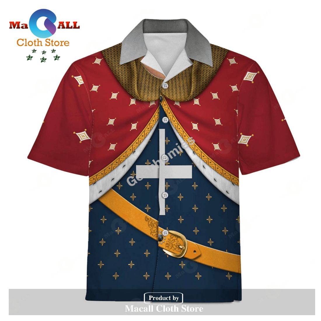 Gearhomies Unisex Hawaiian Shirt Richard I of England The Lionhearted Historical 3D Apparel Gearhomies Unisex Hawaiian Shirt Richard I of England The Lionhearted Historical 3D Apparel
