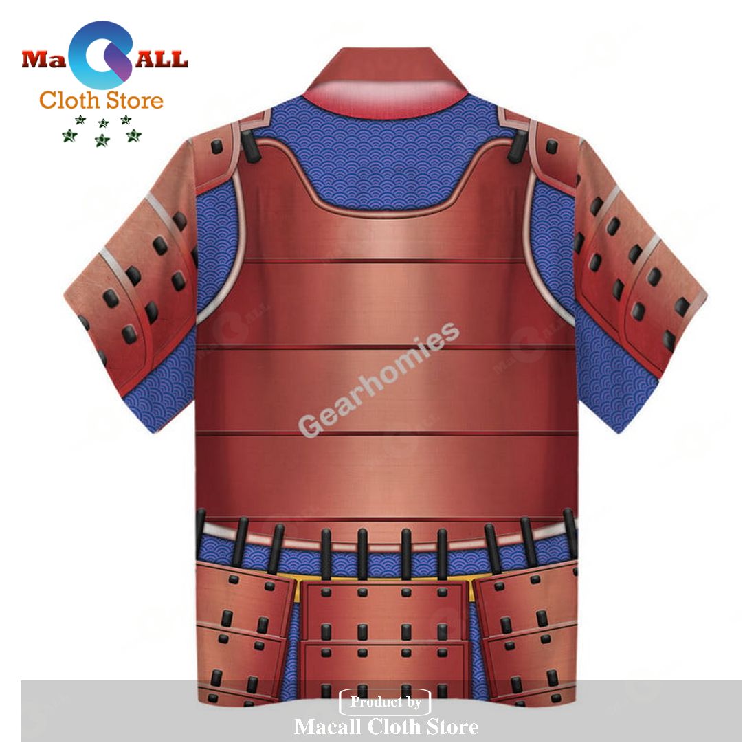 GearHomies Unisex Hawaiian Shirt Samurai Armor 3D Costumes GearHomies Unisex Hawaiian Shirt Samurai Armor 3D Costumes