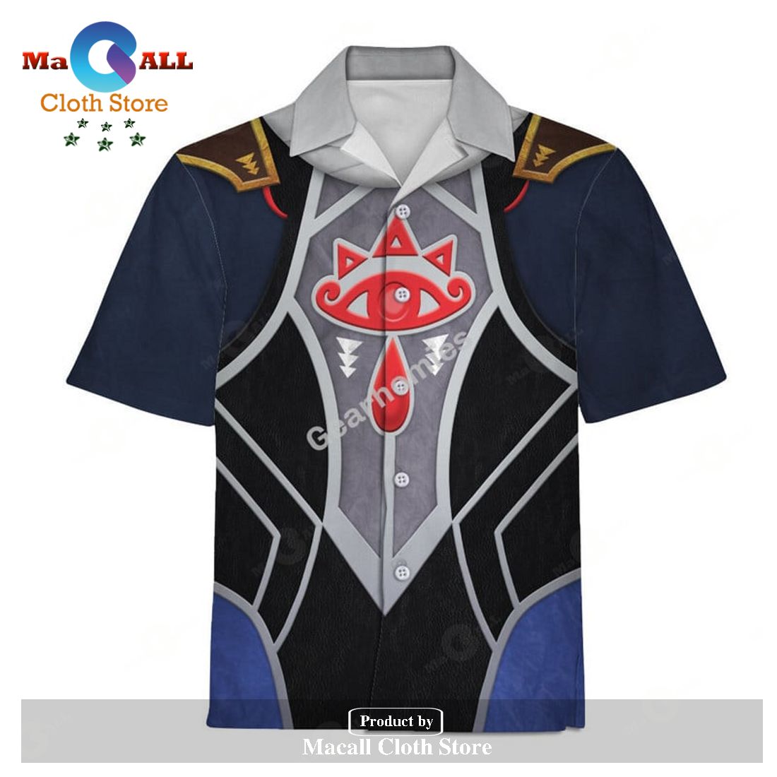 GearHomies Unisex Hawaiian Shirt Sheik Zelda Version 2 3D Costumes GearHomies Unisex Hawaiian Shirt Sheik Zelda Version 2 3D Costumes