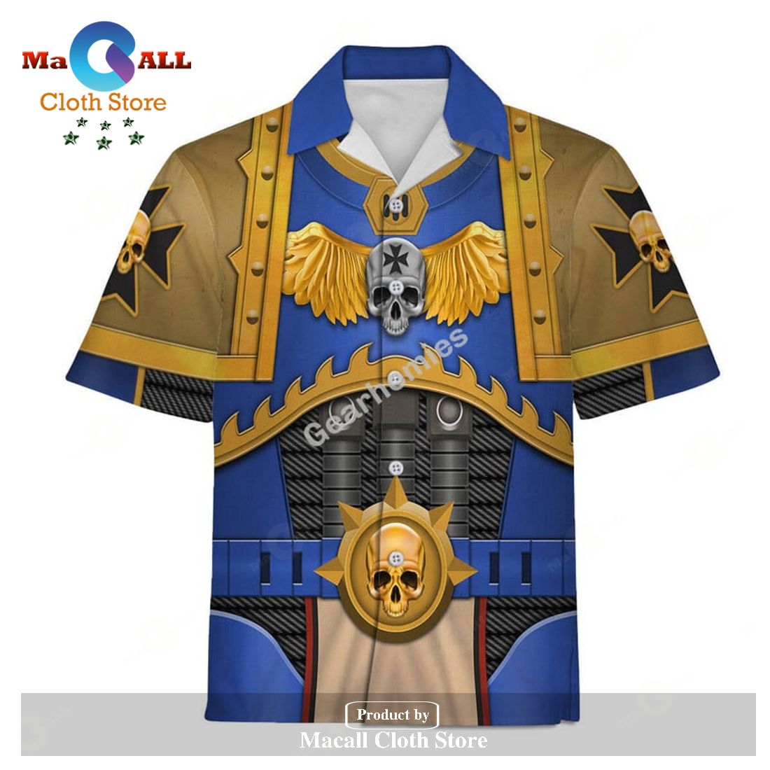 GearHomies Unisex Hawaiian Shirt Space Marines 2 Eric Spitler 3D Costumes