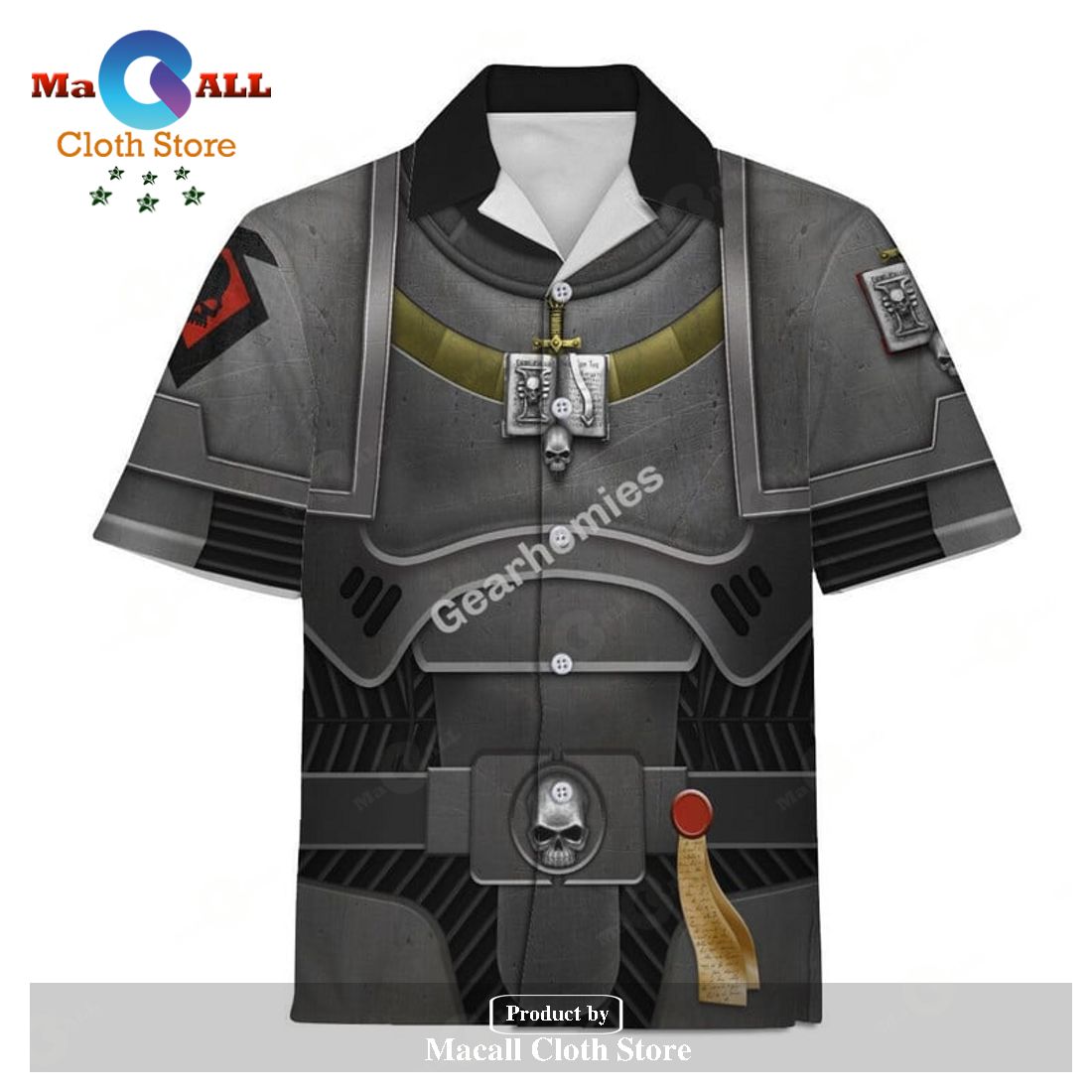 Gearhomies Unisex Hawaiian Shirt Space Marines Grey Knights 3D Costumes
