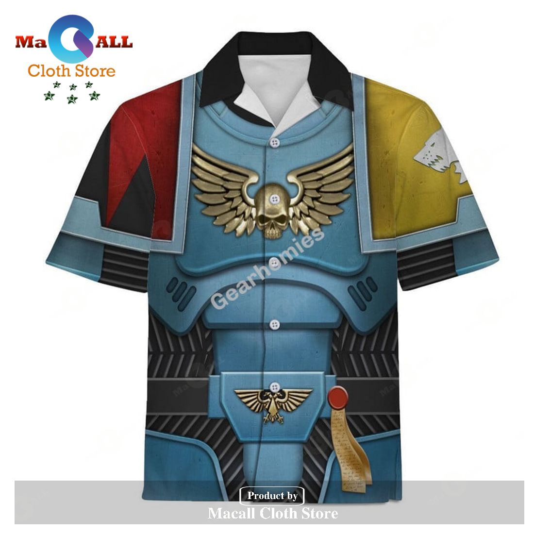Gearhomies Unisex Hawaiian Shirt Space Marines Space Wolves 3D Costumes