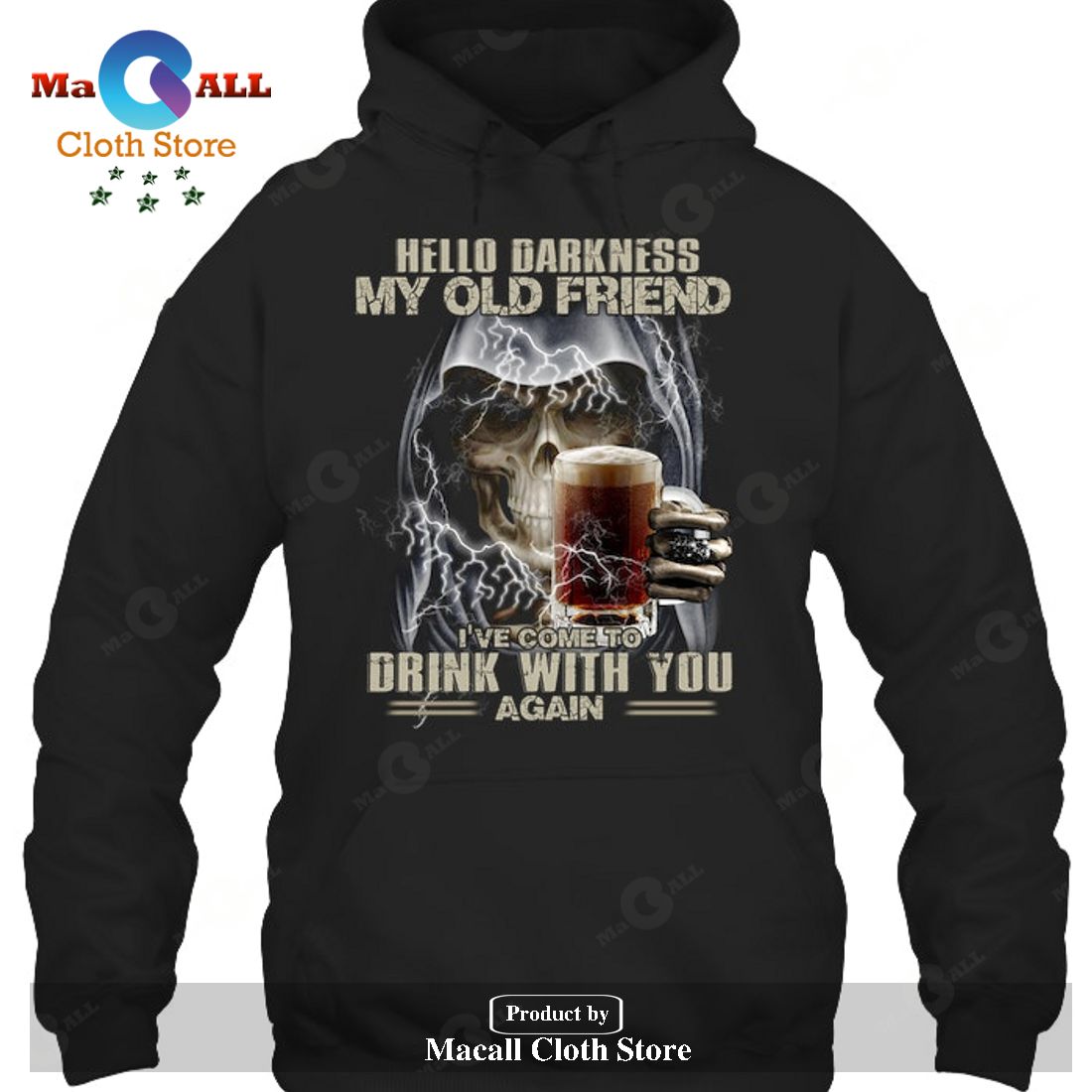 Hello darkness my old friend, I've come to drink with you again T-Shirt Hoodie Sweatshirt - LN41 Hello darkness my old friend, I've come to drink with you again T-Shirt Hoodie Sweatshirt - LN41