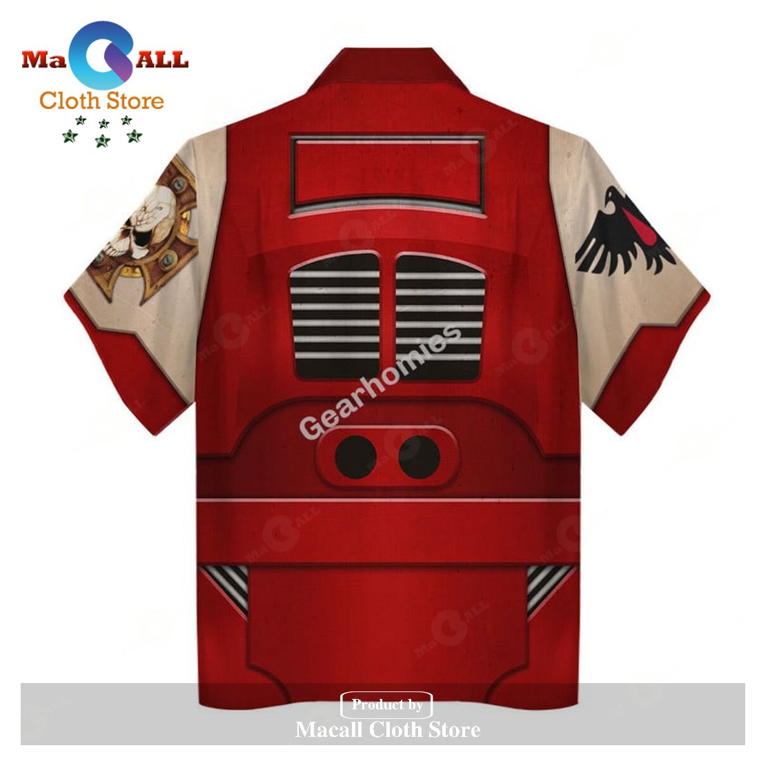 GearHomies Unisex Hawaiian Shirt Terminator Armor Blood Ravens 3D Costumes GearHomies Unisex Hawaiian Shirt Terminator Armor Blood Ravens 3D Costumes