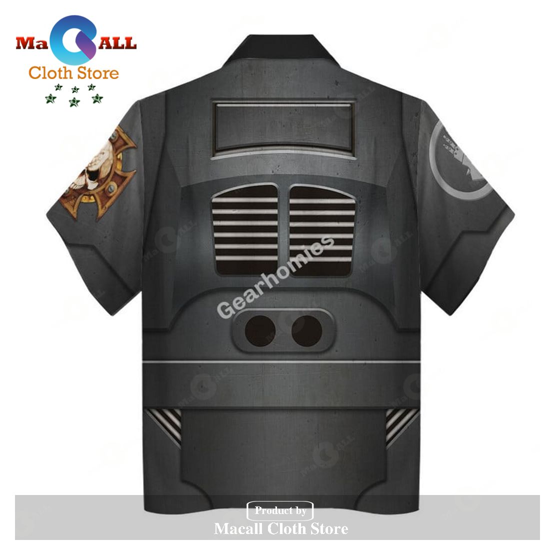 GearHomies Unisex Hawaiian Shirt Terminator Armor Iron Hands 3D Costumes GearHomies Unisex Hawaiian Shirt Terminator Armor Iron Hands 3D Costumes