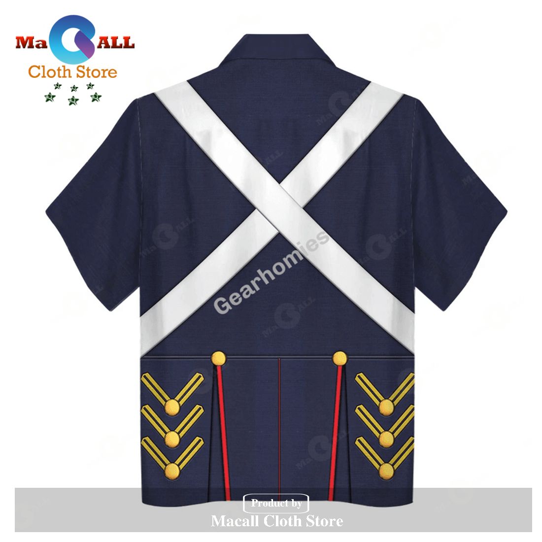 Gearhomies Unisex Hawaiian Shirt War of 1812 1812-1815 US Army Historical 3D Apparel Gearhomies Unisex Hawaiian Shirt War of 1812 1812-1815 US Army Historical 3D Apparel