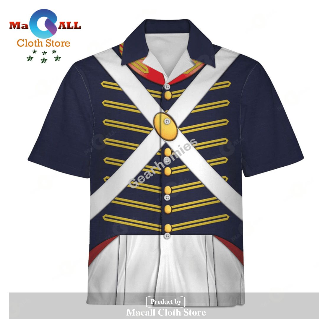 Gearhomies Unisex Hawaiian Shirt War of 1812 1812-1815 US Army Historical 3D Apparel Gearhomies Unisex Hawaiian Shirt War of 1812 1812-1815 US Army Historical 3D Apparel