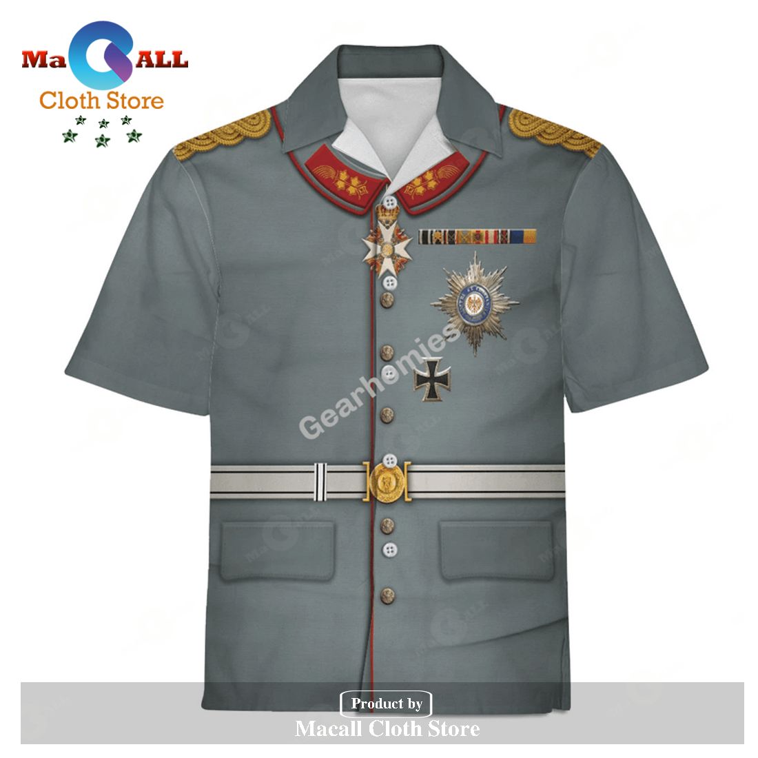 Gearhomies Unisex Hawaiian Shirt Wilhelm II Former German Emperor Historical 3D Apparel Gearhomies Unisex Hawaiian Shirt Wilhelm II Former German Emperor Historical 3D Apparel
