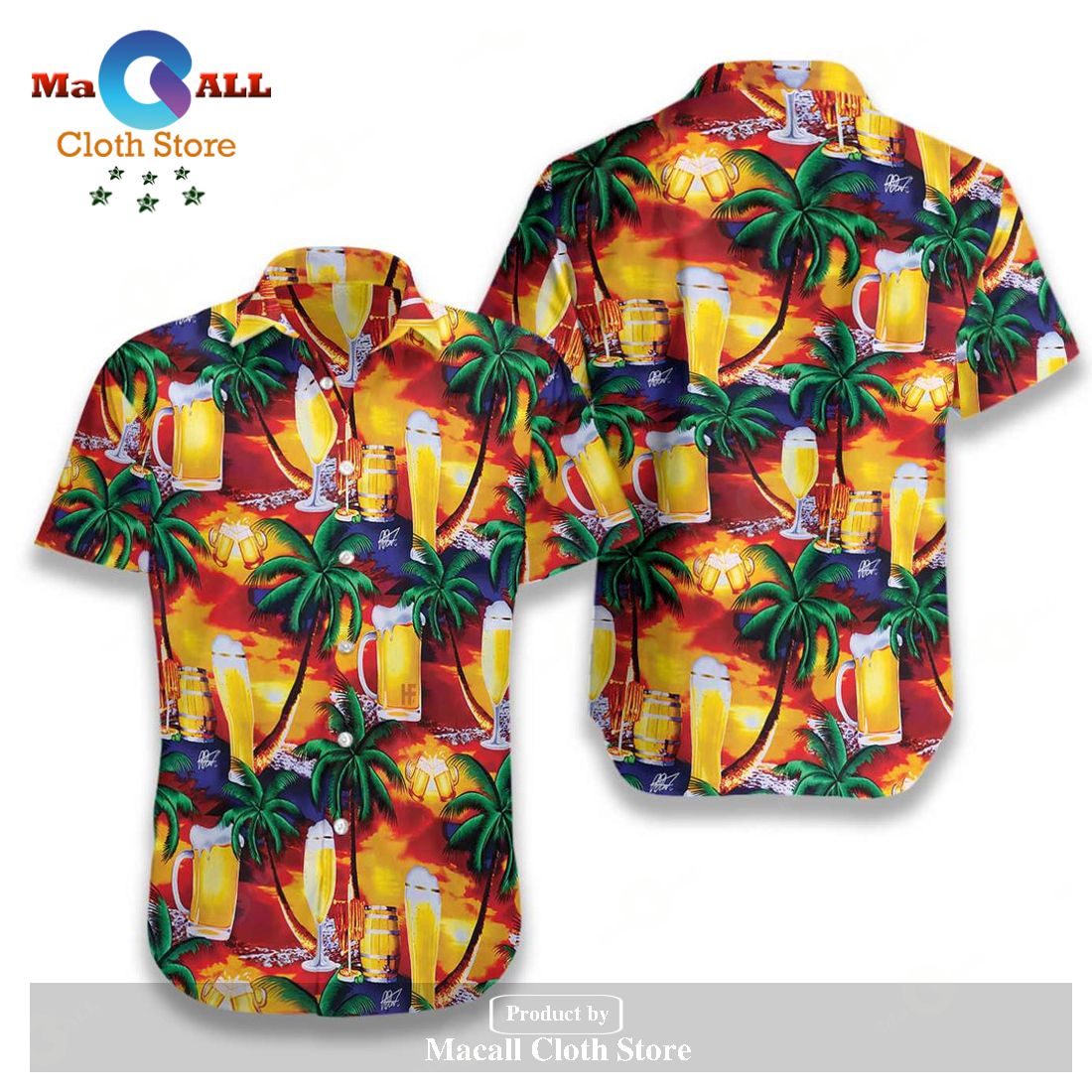 Gifury Beer Hawaii Shirt Tropical Sunset Beer Cups Pattern Yellow Red Hawaiian Shirt Gifury Beer Hawaii Shirt Tropical Sunset Beer Cups Pattern Yellow Red Hawaiian Shirt