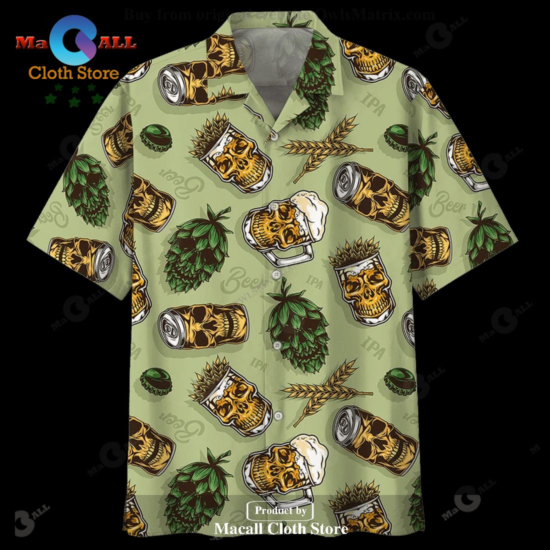 Gifury Beer Hawaiian Shirt Beer Skull Cups Wheats And Hops Hawaii Shirt Gifury Beer Hawaiian Shirt Beer Skull Cups Wheats And Hops Hawaii Shirt