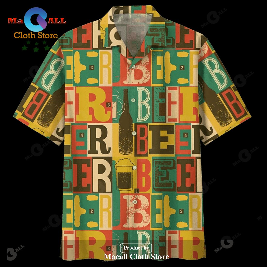 Gifury Beer Hawaiian Shirt Beer Words Vintage Yellow Green Aloha Shirt Gifury Beer Hawaiian Shirt Beer Words Vintage Yellow Green Aloha Shirt