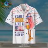 Gifury Beer Hawaiian Shirt Glasses Chicken Drinks Beer Merica Firework