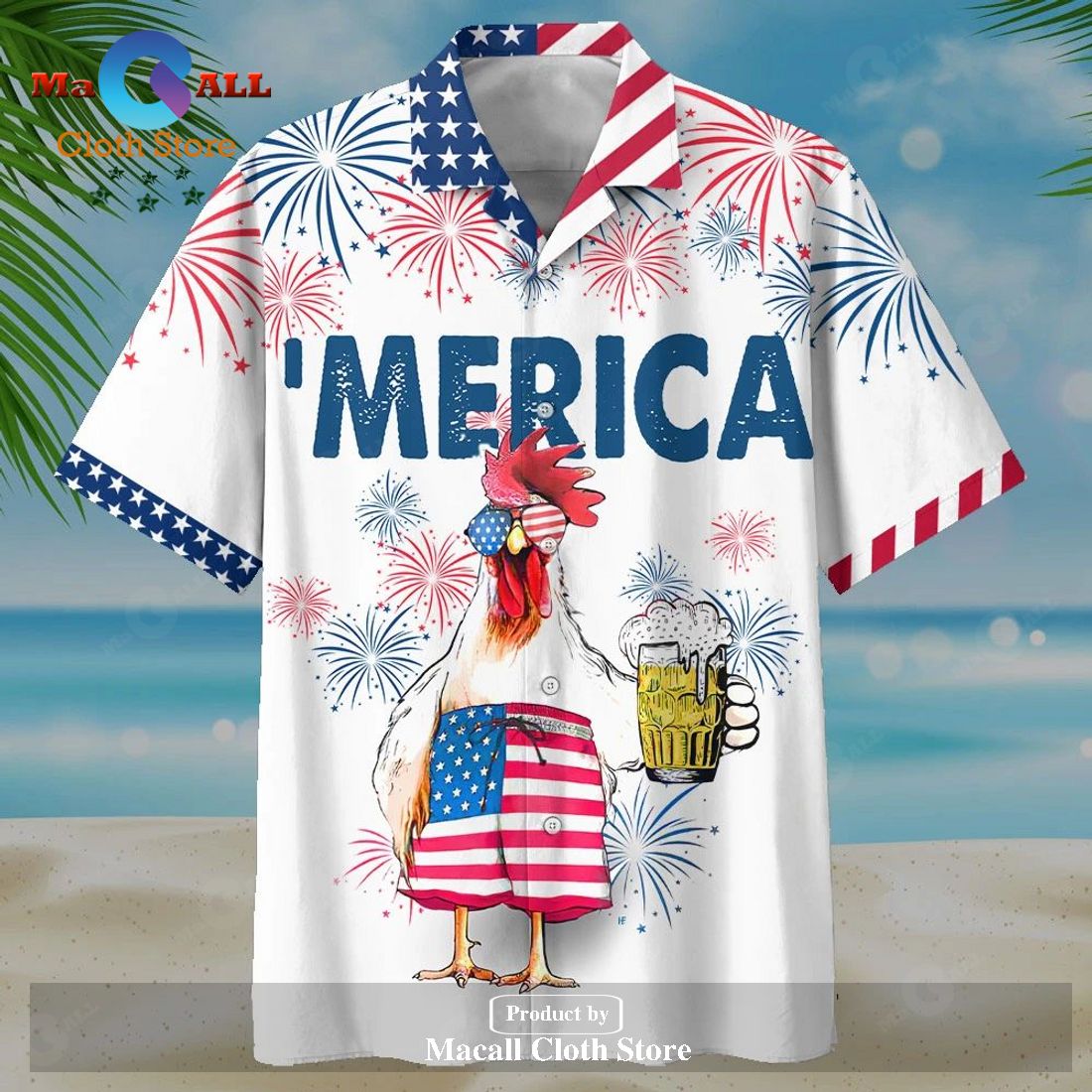Gifury Beer Hawaiian Shirt Glasses Chicken Drinks Beer Merica Firework Gifury Beer Hawaiian Shirt Glasses Chicken Drinks Beer Merica Firework
