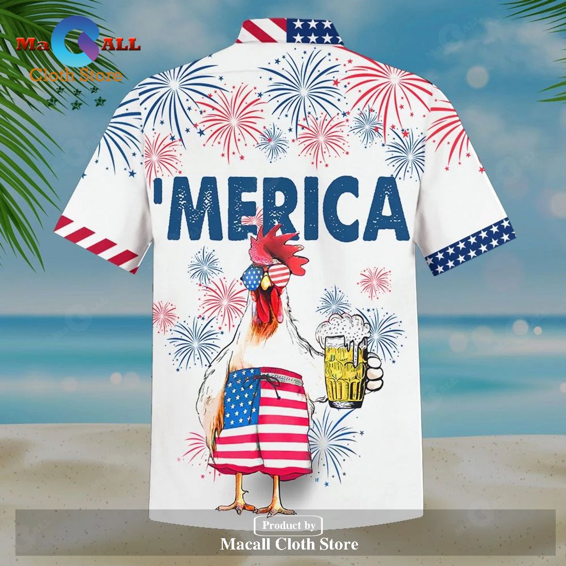 Gifury Beer Hawaiian Shirt Glasses Chicken Drinks Beer Merica Firework Gifury Beer Hawaiian Shirt Glasses Chicken Drinks Beer Merica Firework