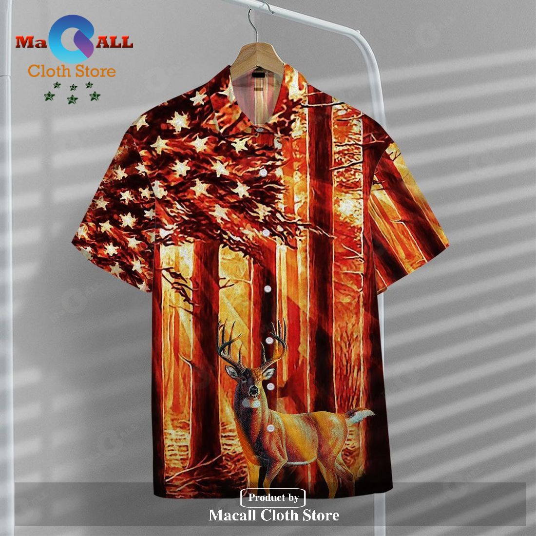 Gifury Deer Hunting Shirt Orange Deer Forest Hawaiian Shirt Hunting Gifury Deer Hunting Shirt Orange Deer Forest Hawaiian Shirt Hunting