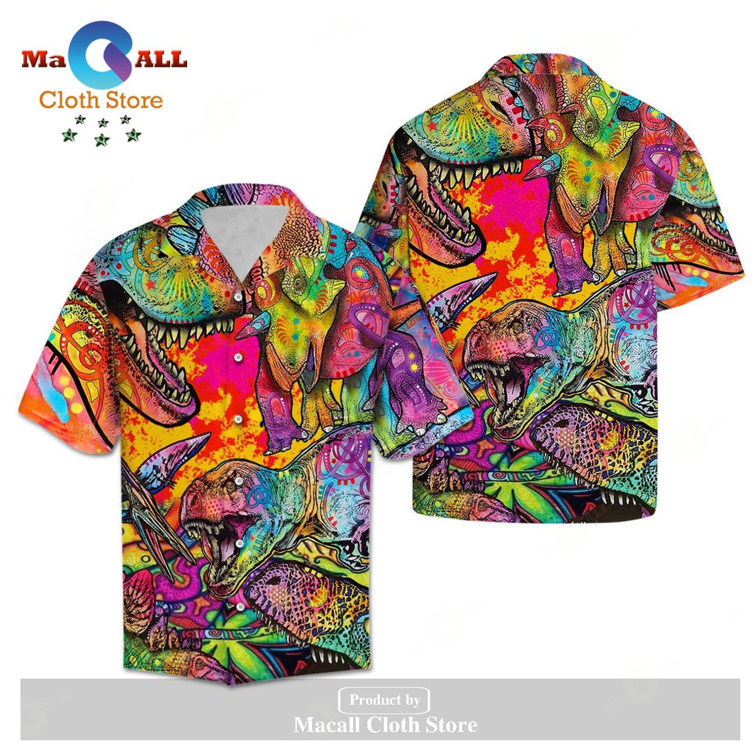 Gifury Dinosaur Hawaiian Shirt Dinosaur Art Style Colorful Hawaii Shirt Gifury Dinosaur Hawaiian Shirt Dinosaur Art Style Colorful Hawaii Shirt