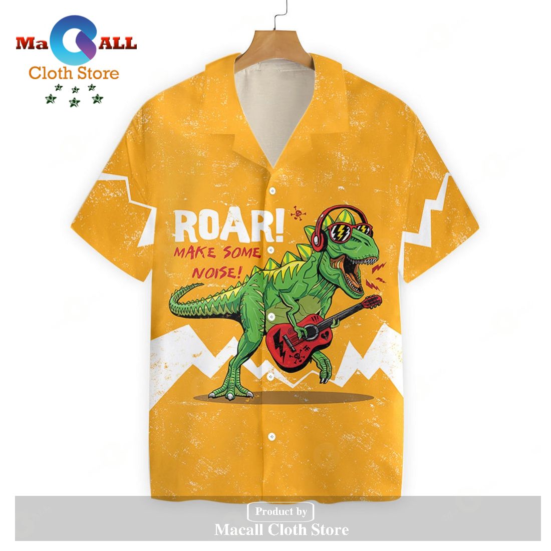 Gifury Dinosaur T-rex Hawaii Shirt Roar Make Some Noise T-rex Hawaiian Shirt